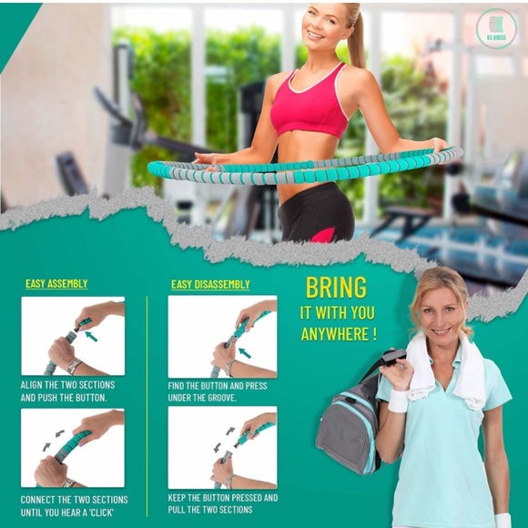 KS KOKSS Weighted Hula Hoop Fitness Hoops Core And Abs Work Out - Picture 4 of 7